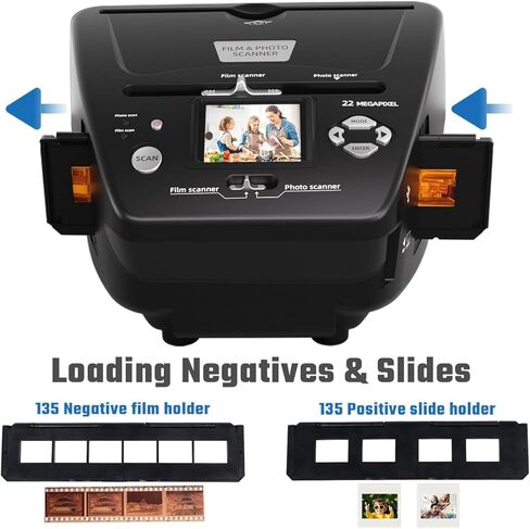 ماسح ضوئي للصور والشرائح بدقة 22 ميجابكسل مع شاشة LCD مقاس 2.4 بوصة، ومحول أفلام رقمي متعدد الإمكانات لـ 35 مم/135 صورة سلبية وشرائح، وصور مطبوعة 3R 4R 5R وبطاقات عمل، وبطاقة SD سعة 4 جيجابايت متضمنة in Kuwait