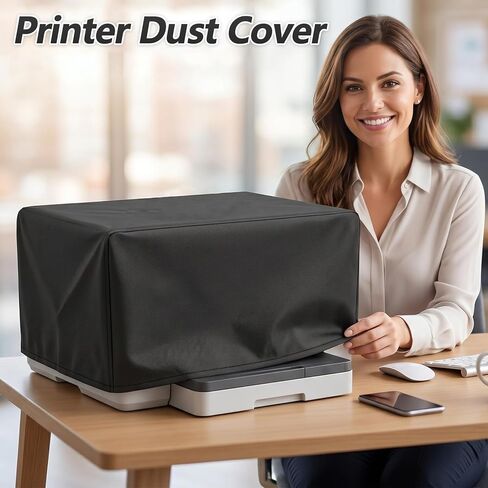 Universal Printer Dust Cover, Elastic Waterproof Printer Cover, Black Printers Protective Covers Compatible with HP DeskJet Epson XP Series, UV-resistant, 17.7x 15.75 x 9.8 inch in Kuwait