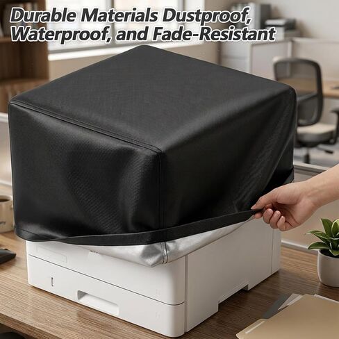 Universal Printer Dust Cover, Elastic Waterproof Printer Cover, Black Printers Protective Covers Compatible with HP DeskJet Epson XP Series, UV-resistant, 17.7x 15.75 x 9.8 inch in Kuwait