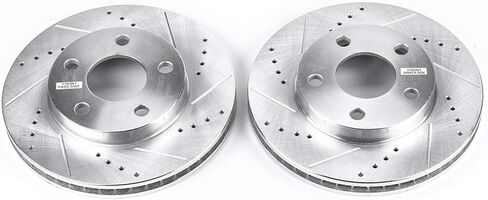 PowerStop Evolution Front Brake Rotors For Chevrolet Classic 2004-05 |Malibu 1997-03 |Oldsmobile Alero 1999-04 |Cutlass 1997-99 - Drilled and Slotted Performance Disc Rotors Upgrade, AR8256XPR in Kuwait