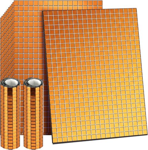 Self-adhesive Mirrors Mosaic Tiles Mirror Tiles Self Adhesive Disco Mirror Tiles Craft Mirror Tiles Mirror Mosaic Tiles Mosaic Tiles Mirror for DIY, 5 x 5 mm (Rose Gold, 7200 Pieces) in Kuwait