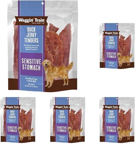 Waggin' Train Duck Jerky Tenders للمعدة الحساسة للكلاب - كيس 12 أونصة - خالي من الحبوب، علاج عالي البروتين للكلاب in Kuwait