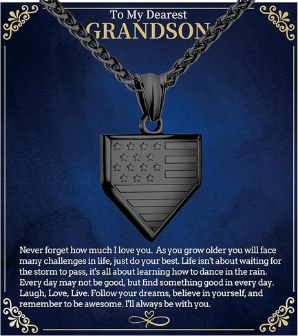 LAOYOU Home Plate Baseball Necklace for Men, American Flag Patriotic Pendant Jewelry, Bible Verse Inspirational Necklaces faith Christian Gifts in Saudi Arabia