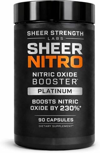 مكمل أكسيد النيتريك للرجال من Sheer Strength Labs - تم اختباره سريريًا للمضخات وتدفق الدم - 270% أكثر من أكسيد النيتريك - مكمل نيتروسيجين، S7 والشمندر - صنع في الولايات المتحدة الأمريكية - 90 كبسولة in Kuwait