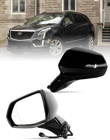 Reversing Side Mirror Assembly Available for Cadillac XT5 2016 2017 2018 2019 2020 | Black Color |16 lines | Heated | With Turn Lamp Cadillac XT5 accessories (Left Driver Side) in Saudi Arabia