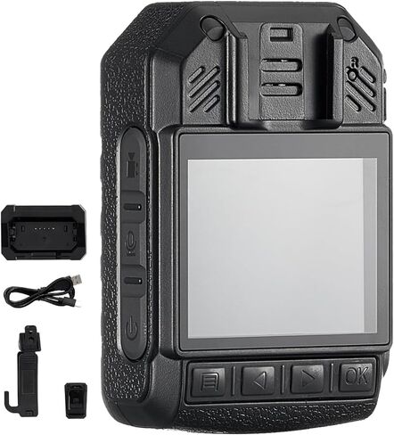 VEVOR 1440P HD Police Body Camera, 64GB Body Cam with Audio Video Recording Picture, Built-in 2850 mAh Battery, 2.0" LCD, Infrared Night Vision, Waterproof Personal Body Cam for Law Enforcement in Saudi Arabia