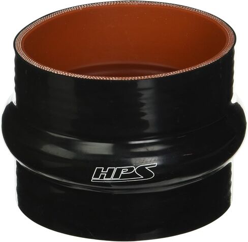 HPS HTSHC-350-BLK خرطوم توصيل من السيليكون ذو درجة حرارة عالية 4 طبقات معززة بسنام مستقيم، أقصى ضغط 40 رطل لكل بوصة مربعة، طول 3 بوصات، معرف 3-1/2 بوصة، أسود in Kuwait