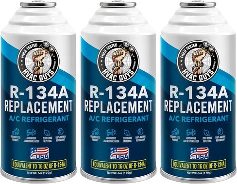 HVAC Guys AC Refrigerant R134a Replacement - Eco-Friendly, 100% Natural Hydrocarbon Gas - R-134a Replacement for use in a 6-Ounce self-Sealing Container in Saudi Arabia