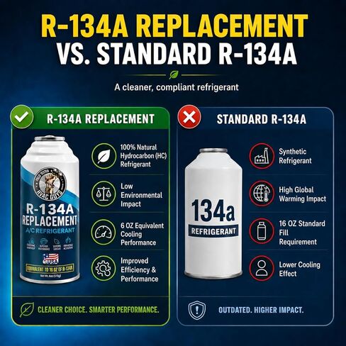 HVAC Guys AC Refrigerant R134a Replacement - Eco-Friendly, 100% Natural Hydrocarbon Gas - R-134a Replacement for use in a 6-Ounce self-Sealing Container in Saudi Arabia