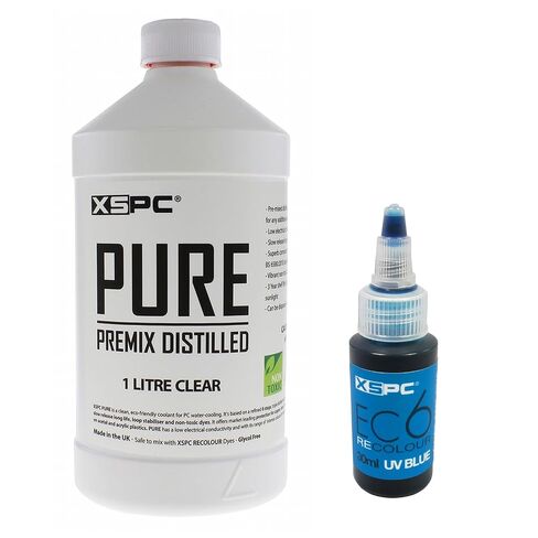 XSPC Pure Clear Premix Distilled PC Coolant (1000mL) and ReColour Dye (30mL) Bundle, Blood Red in Saudi Arabia