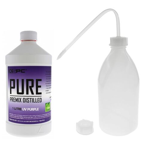 XSPC Pure Premix Distilled PC Coolant (1000mL) and Filling Bottle Bundle, UV Pink in Saudi Arabia