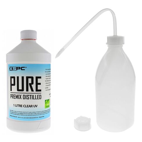 XSPC Pure Premix Distilled PC Coolant (1000mL) and Filling Bottle Bundle, UV Pink in Saudi Arabia