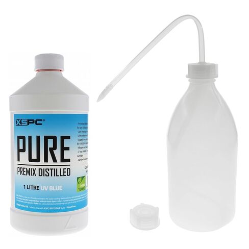 XSPC Pure Premix Distilled PC Coolant (1000mL) and Filling Bottle Bundle, UV Pink in Saudi Arabia