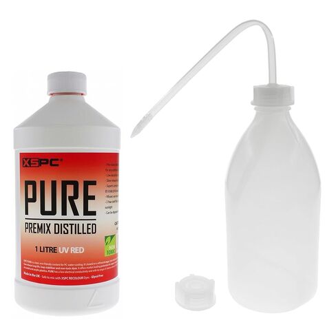 XSPC Pure Premix Distilled PC Coolant (1000mL) and Filling Bottle Bundle, UV Pink in Saudi Arabia