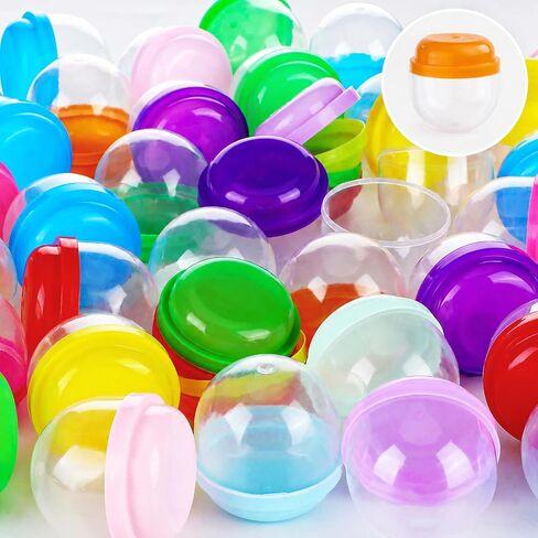 150 Pcs Vending Machine Capsules Bulk for Claw Machine 2 Inch Frosty Clear Acorn Capsules Prizes Toys Refill 12 Assorted Colors Capsules for Boy and Girl Christmas Party Favor, Game Prize in Saudi Arabia