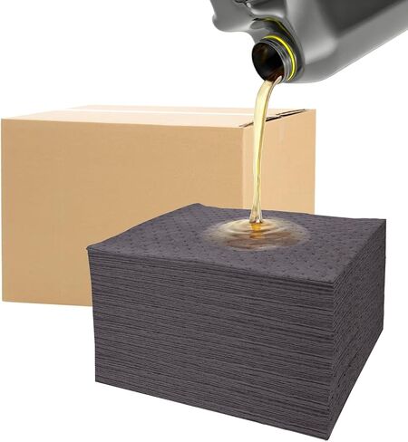 Oil Absorbent Pads, 15" x 19", Absorbs Up to 14 oz per Pad, Lightweight Water & Oil Spill Pads for Garage, Workshop, Maintenance, 50 Pack in Kuwait