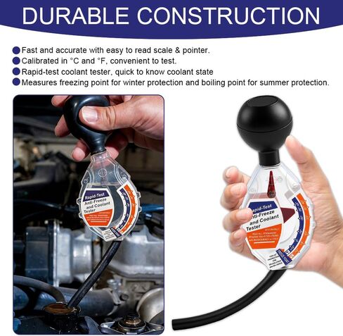 Coolant Tester Accessory, Antifreeze Tester, Automotive Professional Antifreeze Densitometer Freezing Testing Tool, Accurate Dial Type Coolant Hydrometer Tester for Most Vehicels (1PCS) in Saudi Arabia