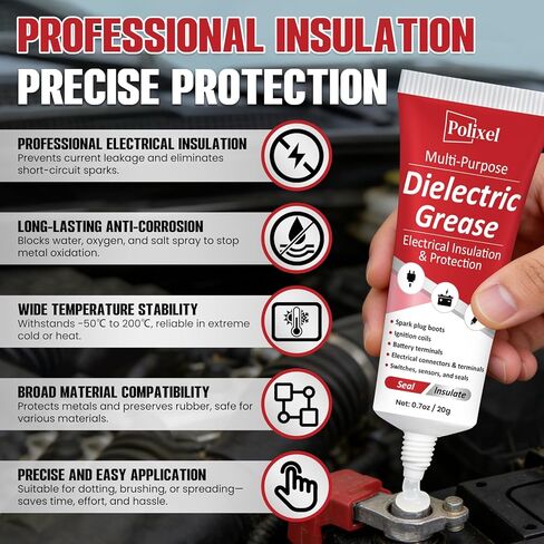 Dielectric Grease & Electrical Insulator High Temperature & Waterproof Insulating Lubricant for Spark Plugs, Battery Terminals, Sensors, Prevent Voltage Leakage & Short Circuits in Kuwait