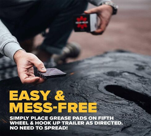 Mytee Products Gear Head 5th Wheel Grease Pads - 3" x 3" x 1/2" Black Semi-Solid Square Lubricant Pads, High-Temp 400°F, Non-Toxic, No-Mess Truck Trailer Coupling Lube - 6 Pack in Saudi Arabia