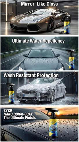 ZYKR Nano Quick-Coat Restore - بخاخ طلاء سيراميك السيارة المتقدم، 3 في 1 بخاخ طلاء سريع عالي الحماية للسيارة، لمعان يشبه المرآة وحماية طلاء طويلة الأمد، 350 مل (عبوة واحدة) in Kuwait