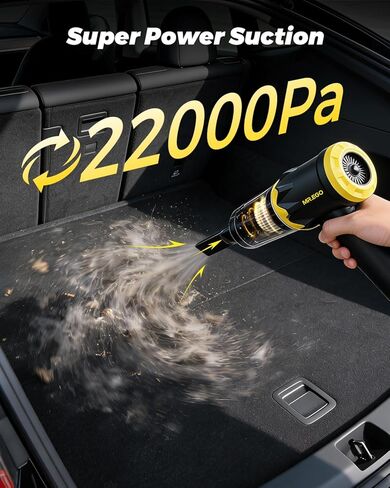 Mr.ego Car Vacuum Portable Cordless, 22000Pa High-Power Suction Handheld Vacuum & Air Duster with Brushless Motor, Multi-Nozzles, Washable Filter & Type-C Charging for Car, Home, Office, Pet Hair in Kuwait