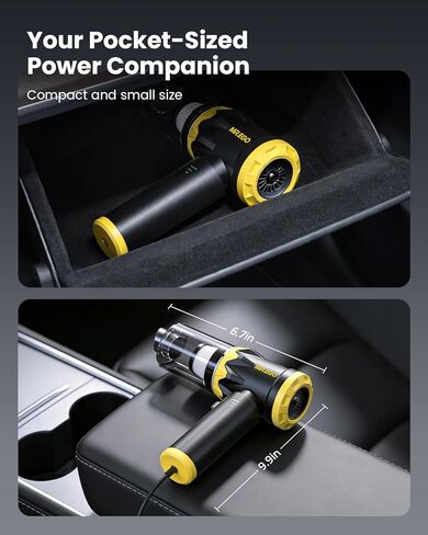 Mr.ego Car Vacuum Portable Cordless, 22000Pa High-Power Suction Handheld Vacuum & Air Duster with Brushless Motor, Multi-Nozzles, Washable Filter & Type-C Charging for Car, Home, Office, Pet Hair in Kuwait