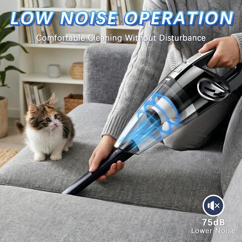 Handheld Vacuum Cordless, 15000Pa Powerful Car Vacuum Cleaner - 7800mAh Rechargeable Portable Mini Vacuum with 70000RPM Motor, 5 Nozzles, Low Noise, Washable Filter, for Car, Home, Office, Pet in Kuwait
