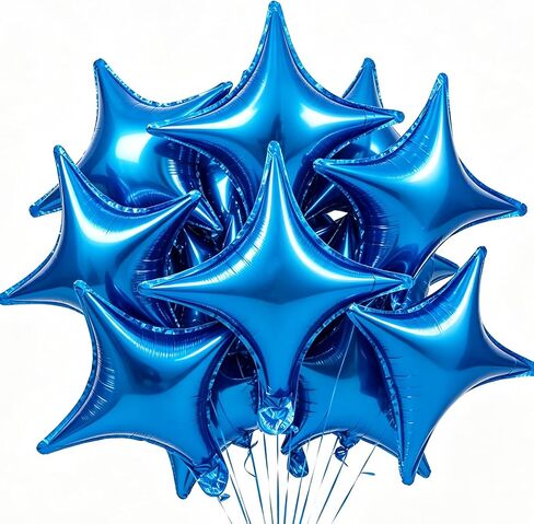 18inch Star Shape Foil Mylar Balloon Quadrangle Balloon -30 pcs Blue Four Angle Star Balloons for Baby Shower, Gender Reveal, Wedding, Birthday or Engagement Party Decoration in Saudi Arabia