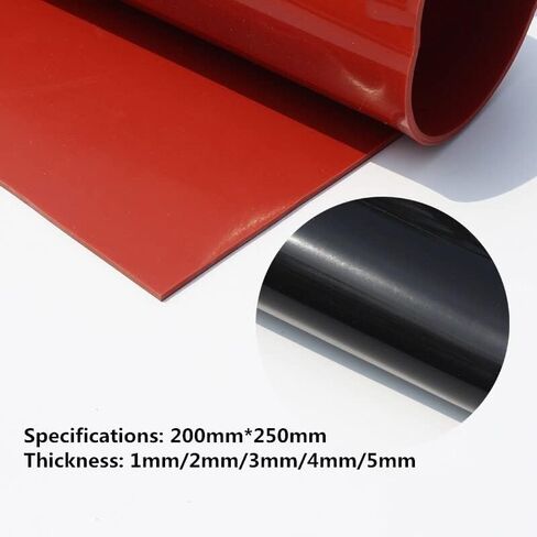 Silicone Rubber Sheet 250X250mm Silicone Sheet Rubber Mat Sheeting, for Heat Resistance Table Mat(Red,5mm) in Saudi Arabia