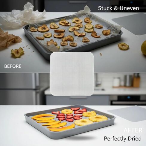 8 Pcs Drying Mat 11 X 11 in, Food-Safe Mesh Silicone Dehydrator Sheets, Gray, Easy Clean, Reusable in Kuwait