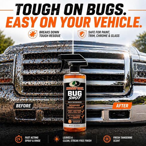 Mossy Oak Road Grime & Tar Remover - Removes Splatter, Road Tar, and Tree Sap - 16 oz, Ready-to-Use, Safe for Cars, Trucks, UTVs and ATVs in Kuwait
