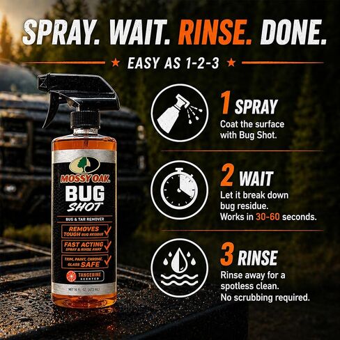 Mossy Oak Road Grime & Tar Remover - Removes Splatter, Road Tar, and Tree Sap - 16 oz, Ready-to-Use, Safe for Cars, Trucks, UTVs and ATVs in Kuwait