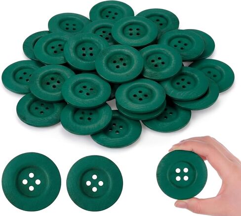 MTLEE 30 Pieces Large Size Wood Buttons 2.36 Inch Round Sewing Button 4 Holes Large Buttons for Crafts Sewing Wooden for DIY Clothing Bag Decoration Supplies(Brown) in Kuwait