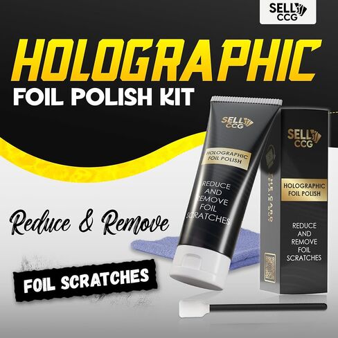 Trading Card Polish Kit for Holographic Foil Surface, Includes 10x Foam Applicators and Microfiber Cloth - Trading Card Repair Kit, Card Grading Kit in Kuwait