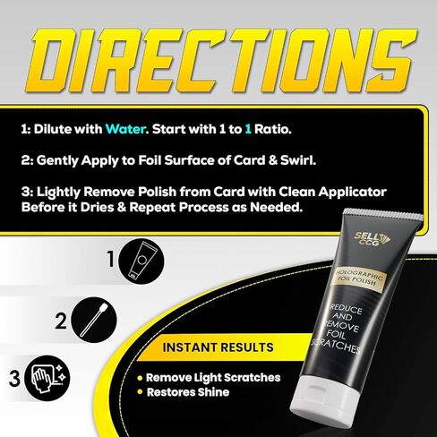Trading Card Polish Kit for Holographic Foil Surface, Includes 10x Foam Applicators and Microfiber Cloth - Trading Card Repair Kit, Card Grading Kit in Kuwait