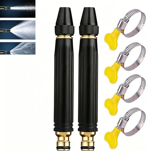 Home High Pressure Car Wash Water Gun with Booster Nozzle, Adjustable Spray Patterns, for Watering Plants and Vegetables, and Car Washing (2PC) in Kuwait