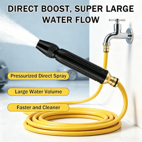 Home High Pressure Car Wash Water Gun with Booster Nozzle, Adjustable Spray Patterns, for Watering Plants and Vegetables, and Car Washing (2PC) in Kuwait