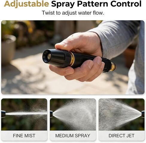 Home High Pressure Car Wash Water Gun with Booster Nozzle, Adjustable Spray Patterns, for Watering Plants and Vegetables, and Car Washing (2PC) in Kuwait