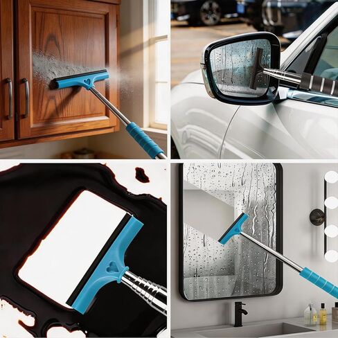 4 Pack Car Rearview Mirror Squeegee, Retractable Side Mirror Wiper for Rainy Foggy Weather, Portable Car Glass Wiper, Bathroom Kitchen Window Squeegee, Universal Car Accessories in Kuwait