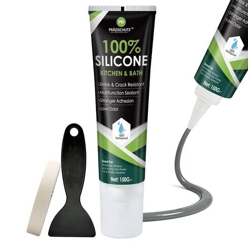 RTV Silicone Sealant - 100% Silicone, Waterproof, Strong Adhesion, Flexible & Durable, Heat & Cold Resistant, Ideal for Car, Kitchen, Bathroom, Window & Door Sealing(Black,150g) in Kuwait