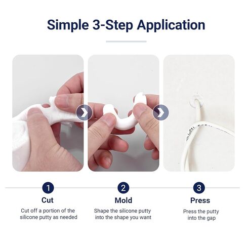 Leopong Waterproof Silicone Putty - Moldable Sealing Clay for Leaky Pipes, AC Wall Holes - Durable & Non-Cracking Repair Sealant (White) in Kuwait