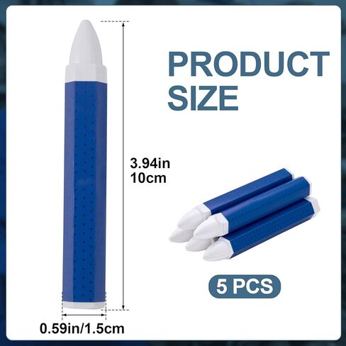 5 Pcs Tire Marker, White Tire Marking Crayons, Industrial Wax Crayon Sticks (3.94 x 0.57 Inches) for Marking on Rubber, Leather in Kuwait