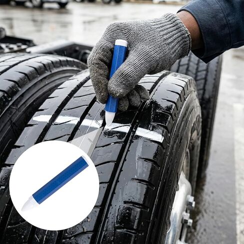 5 Pcs Tire Marker, White Tire Marking Crayons, Industrial Wax Crayon Sticks (3.94 x 0.57 Inches) for Marking on Rubber, Leather in Kuwait