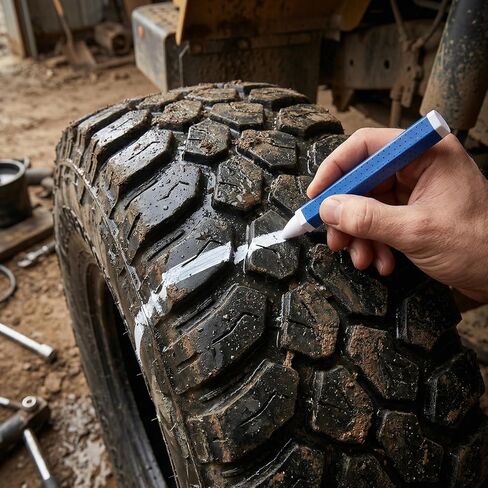 5 Pcs Tire Marker, White Tire Marking Crayons, Industrial Wax Crayon Sticks (3.94 x 0.57 Inches) for Marking on Rubber, Leather in Kuwait