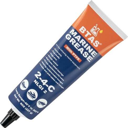 شحم بحري BTAS 2-4-C مع أنبوب PTFE 8 أونصة، شحم محمل العجلة من الدرجة البحرية، مقطورة قارب NLGI 2 زيت تشحيم ليثيوم in Kuwait