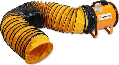MOUNTO 12-Inch Heavy Duty Cylinder Axial Fan with 25-Foot Vinyl Hose | High-Performance Portable Blower/Exhaust Fan | 2900 CFM Directional Airflow for Crawl Spaces, Attics, Basements in Saudi Arabia
