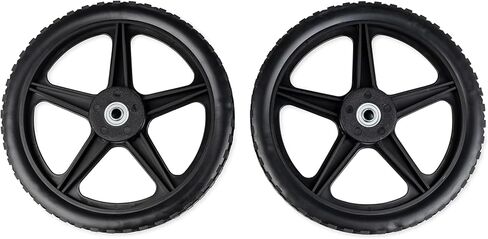 Camco Rhino Replacement Rear Wheels for RV Tote Tank, 12 Inch No-Flat Wheels with Bearings, Fits 1/2 Inch Shaft, 220 Lb Rating, Black, Set of 2 in Kuwait