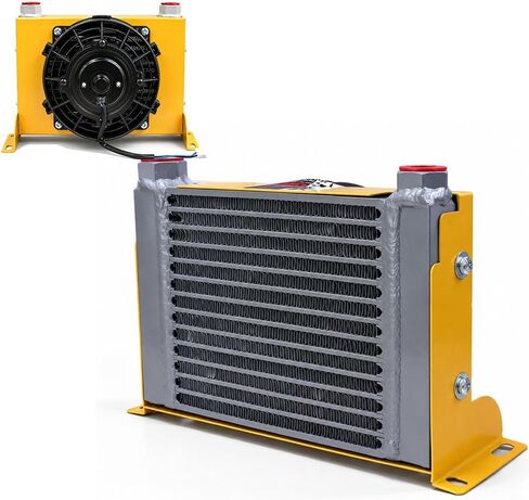 مبرد الزيت الهيدروليكي BisonTek12V DC AH1012T، 40 لتر/دقيقة (10.5 GPM) مبادل حراري مبرد بالهواء من الألومنيوم لمقسم السجل والجرارات والآلات المتنقلة in Kuwait