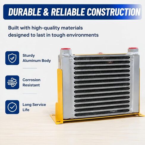 مبرد الزيت الهيدروليكي BisonTek12V DC AH1012T، 40 لتر/دقيقة (10.5 GPM) مبادل حراري مبرد بالهواء من الألومنيوم لمقسم السجل والجرارات والآلات المتنقلة in Kuwait