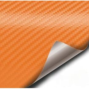 VVIVID XPO Orange 3D Carbon Fiber 5 Feet x 1 Foot Vinyl Wrap Roll with Air Release Technology
